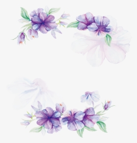 Floral Design Lilac Flower Pattern - Transparent Watercolor Flower Frame, HD Png Download, Transparent PNG