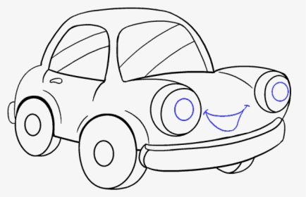 Simple Car Drawing At - Sketch Of Cartoon Cars, HD Png Download, Transparent PNG
