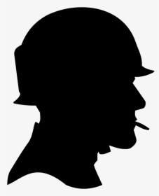 Soldier, Helmet, Head, Silhouette, Military - Head Of Man Clipart, HD Png Download, Transparent PNG