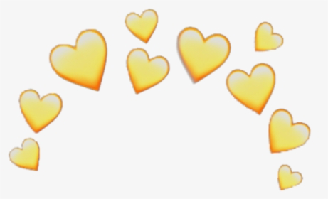Yellow Heart Crown Heartcrown Emoji Iphone Random Stick - Yellow Heart Emoji Transparent, HD Png Download, Transparent PNG