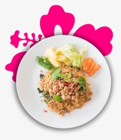 Thai Food Plate Pink Flower - Thai Food Png Top View, Transparent Png, Transparent PNG