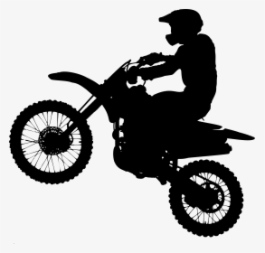 Motorcycle Silhouette Bicycle Motocross Clip Art - Dirt Bike Silhouette, HD Png Download, Transparent PNG