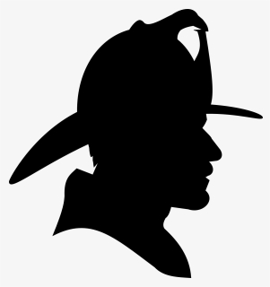Clip Art Fire Helmet Silhouette - Firefighter Profile Silhouette, HD Png Download, Transparent PNG