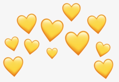 Yellow Heart Heartcrown Crown Aesthetic Tumblr Png - Yellow Heart Emoji Png, Transparent Png, Transparent PNG
