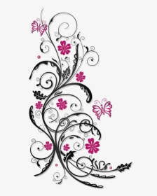 Floral Rose Butterfly Vector, HD Png Download, Transparent PNG