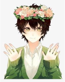 Hair,plant,hand,brown Character,art - Cute Anime Boy With Black Hair, HD Png Download, Transparent PNG