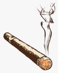 Cigarette Smoke Burning Handmade - Cigar Vector Png, Transparent Png, Transparent PNG