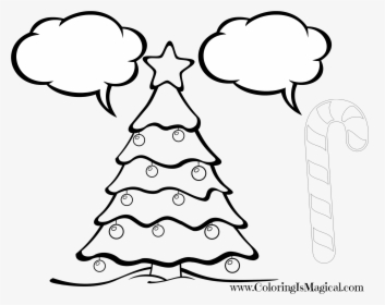 Christmas Tree Clipart Coloring - Merry Christmas Tree Drawing, HD Png Download, Transparent PNG
