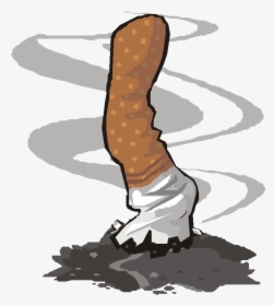 Cigar Clipart Burning - Cigarette Butt Png Cartoon, Transparent Png, Transparent PNG