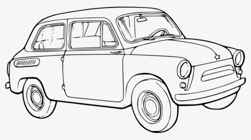 Car Clipart Engine Black - Outline Figure Of Car, HD Png Download, Transparent PNG