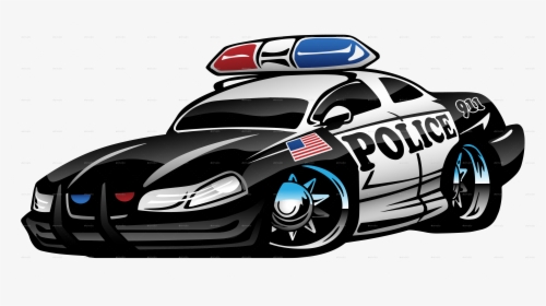 Police Car Cartoon Drawing, HD Png Download, Transparent PNG