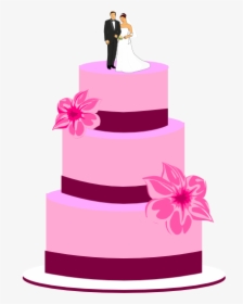 Download Wedding Cake Png - Pink Wedding Cake Clipart, Transparent Png, Transparent PNG