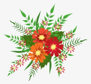 Flower Decorations Png - Red Orange Flower Clip Art, Transparent Png, Transparent PNG