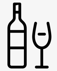 Transparent Wine Glass Icon Png - Wine Bottle And Glass Icon, Png Download, Transparent PNG