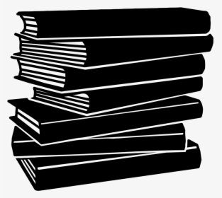 Book Clipart Black And White Png - Books Black And White Transparent, Png Download, Transparent PNG