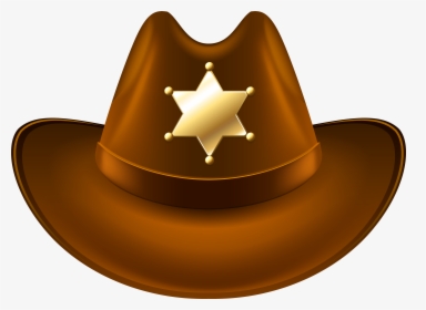 Cowboy Hat With Sheriff Badge Transparent Png Clip - Transparent Background Cowboy Hat Clipart, Png Download, Transparent PNG