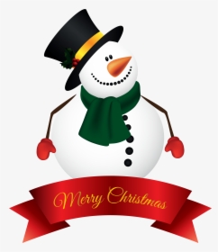 Transparent Merry Christmas Banner Png - Merry Christmas Snowman Clipart, Png Download, Transparent PNG