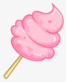 Cotton Candy Lollipop Sugar Clip Art - Cotton Candy Clipart, HD Png Download, Transparent PNG