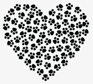 Paw Prints Heart Clip Arts - Paw Print Heart Clipart, HD Png Download, Transparent PNG