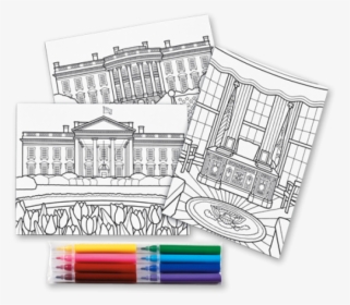 White House Postcards To Color - Postcards To Color, HD Png Download, Transparent PNG