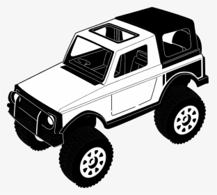 Jeep Clipart Transparent Background - Black And White Toy Jeep, HD Png Download, Transparent PNG