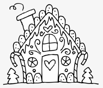 Coloring Pages Gingerbread House Coloring Book Cute - Gingerbread House Coloring Pages, HD Png Download, Transparent PNG