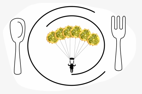 Food Design Vector, Parachute Silhouette, Fruit, Food - Food, HD Png Download, Transparent PNG