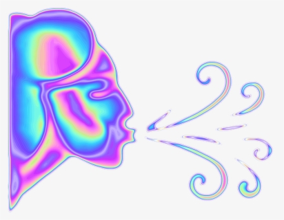 Holo Holographic Blowing Emoji Smoke Wind Freetoedit - Illustration, HD Png Download, Transparent PNG