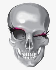 #art #skull #female #lashes #stickers - Creative Skeleton Drawing Art, HD Png Download, Transparent PNG