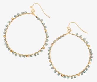 *gold Hoop With Aqua Beads All Around It - Pendant, HD Png Download, Transparent PNG