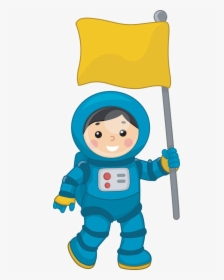 Space Suit Clip Art - Astronaut With Flag Clipart, HD Png Download, Transparent PNG