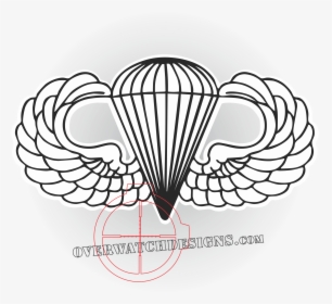 Collection Of Free Military Drawing Paratrooper Download - Army Airborne Wings Outline, HD Png Download, Transparent PNG