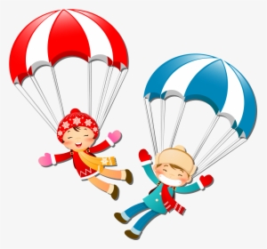 Clip Art Collection Of Free Drawing - Parachute Cartoon Transparent, HD Png Download, Transparent PNG