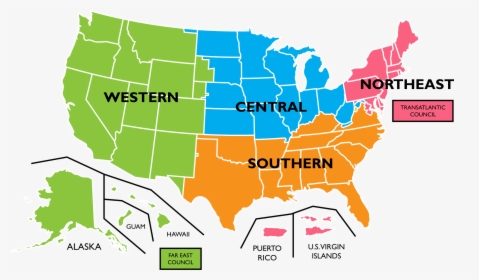 North And South States Us Map Us Map Quiz Type States, HD Png Download, Transparent PNG