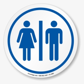 Restrooms Symbol Iso Circle Sign - Men Woman Bathroom Sign, HD Png Download, Transparent PNG