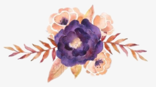 #watercolor #flowers #clipart #png #purple #gold #pretty - Free Watercolor Flower Clipart Purple, Transparent Png, Transparent PNG