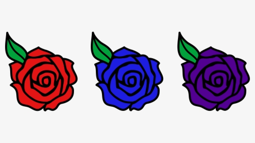 Blue Rose Clipart Valentine Rose - Valentines Day Cartoon Flowers, HD Png Download, Transparent PNG