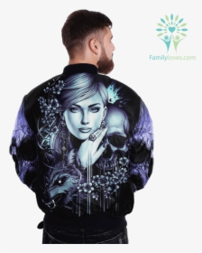 Skull Wolf Girl Over Print Jacket %tag Familyloves - Wear Australian Army Dog Tags, HD Png Download, Transparent PNG