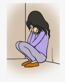 How To Draw A Sad Girl Crying - Drawing Pictures Of Sad Girl, HD Png Download, Transparent PNG