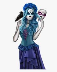 #halloween #woman #girl #femme #female #skull #sugarskull - Halloween Costume, HD Png Download, Transparent PNG