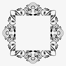 Floral Flourish Design A 8 Clip Arts - Clipart Black And White Border Frame Png, Transparent Png, Transparent PNG