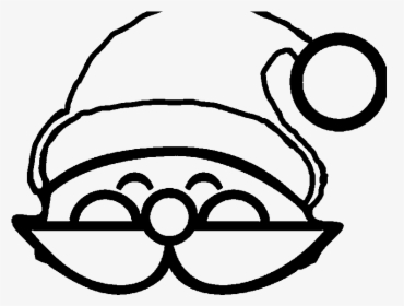 Santa Face With Christmas Hat In Party Coloring For - Santa Face No Beard, HD Png Download, Transparent PNG