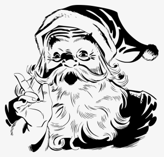 Santa Claus Black And White, HD Png Download, Transparent PNG