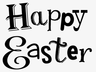 Religious Christmas Clip - Happy Easter Black And White Clipart, HD Png Download, Transparent PNG