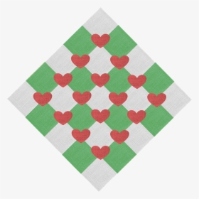 Fabric, Grey, Gray, Green, Checkered, Red, Hearts - Patchwork, HD Png Download, Transparent PNG