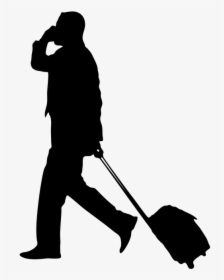 Go, Phone, Baggage - Silhouette Trravelling Png, Transparent Png, Transparent PNG
