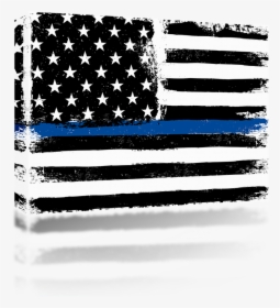 Police Flag Blue Line Grunge - Thin Blue Line Flag Free, HD Png Download, Transparent PNG