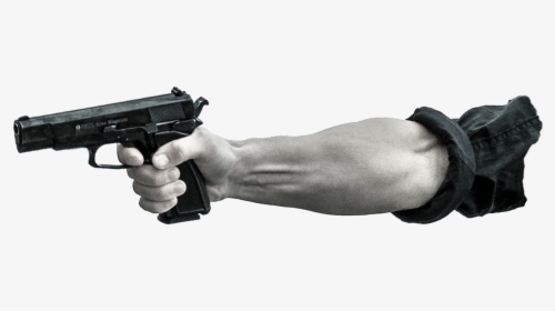 Man Pointing A Gun Png - Arm Holding Gun Png, Transparent Png, Transparent PNG