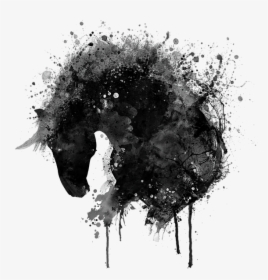 Black White Art Horse, HD Png Download, Transparent PNG