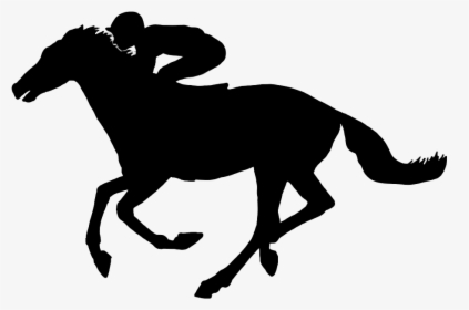Horse With Jockey In Galop - Silhouette Horse And Jockey, HD Png Download, Transparent PNG